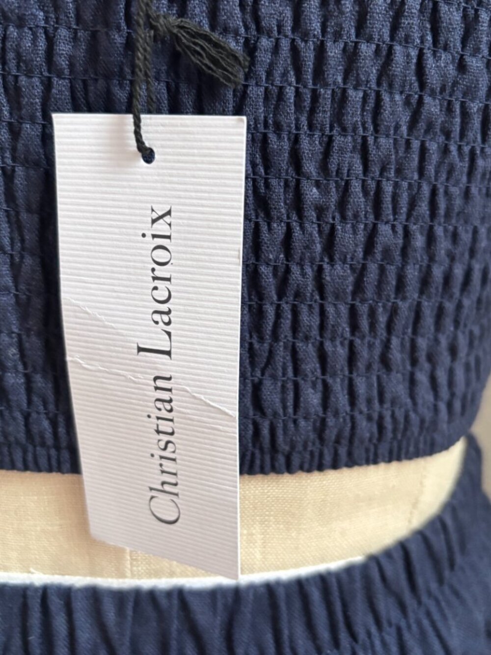 Christian Lacroix - NWT XS Women's Navy Linen blend embroidered 2 piece set - Picture 8 of 11